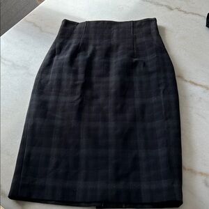 Bundle Gray plaid skirt with satin lining size women 32. Free Zara top white